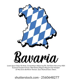 Vector Bavaria flag or map banner Bavaria flag with light blue background Vector illustration design Bavaria independence day banner design 