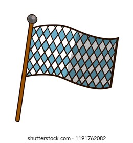 Vector Bavaria Flag on stick Icon Oktoberfest Festival Holiday Concept