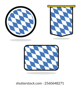 Vector Bavaria set of flag banner Bavaria flag with white background Vector illustration design Bavaria independence day banner design 