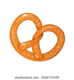 Vector Bavarian fresh pretzel bun.