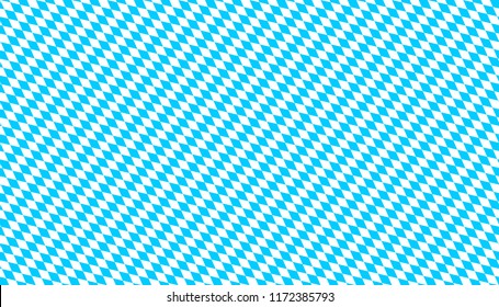 Vector Bavarian wallpaper. Seamless texture for Oktoberfest. Blue and white slanted diamonds. Checkered lozenge pattern. Geometric template for designs of beer pubs, tablecloths and dirndl dresses.