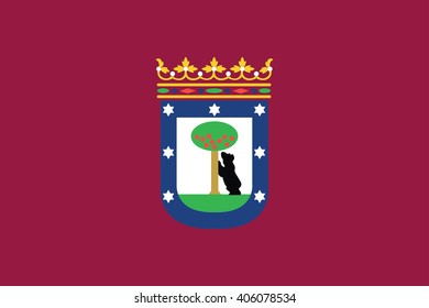 vector bavkground of city of madrid flag