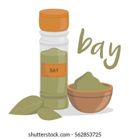 Vector bay illustration isolated in cartoon style. Herbs and Species Series