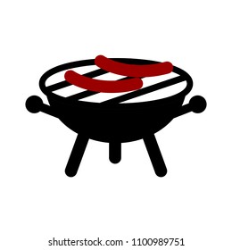 vector bbq grill illustration - food party icon, outdoor picnic barbecue