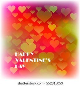 Vector Be My Valentine Romantic Banner on Colorful Heart Background.
