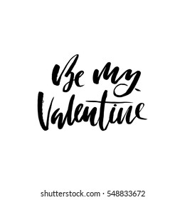 Vector. Be my Valentine. Vintage Card With Lettering