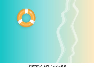 vector of beach background with sand, sea and wave. look so relax.