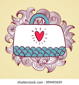 Vector beach bag template icon swirl. 