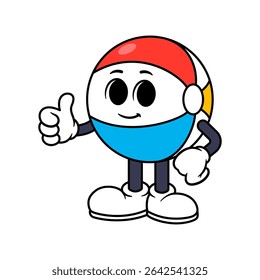 Vector Beach Ball Character Thumbs Up