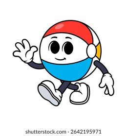 Vector Beach Ball Character Waving
