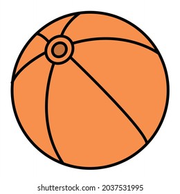 Vector Beach Ball Filled Outline Icon Design
