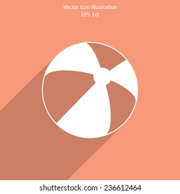 Vector beach ball flat icon. Eps 10.