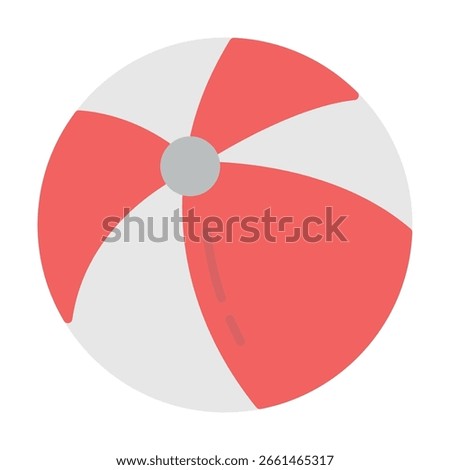 Vector Beach Ball Icon – Fun Summer Symbol in Flat Style