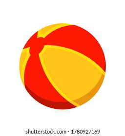 bola de playa vectorial aislada de fondo blanco