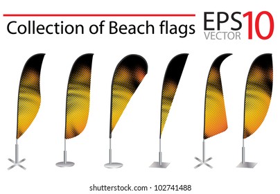 Vector Beach Flag banner stand display, with identity background ready for use.