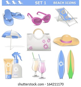 Vector Beach Icons Set 1