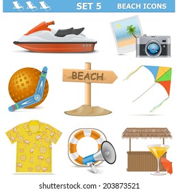 Vector Beach Icons Set 5