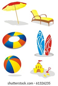 vector beach item set