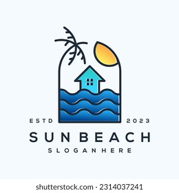 Vector beach logo design inspiration