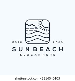 Vector beach logo design inspiration