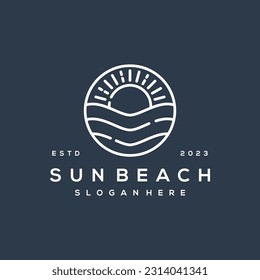Vector beach logo design inspiration