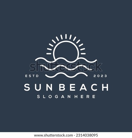 Vector beach logo design inspiration