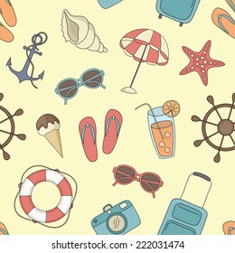 Vector beach pattern for summer