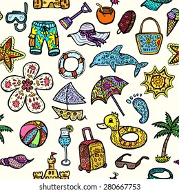 Vector beach pattern for summer