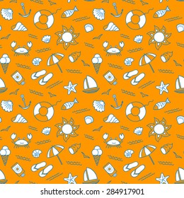 Vector beach pattern for summer.