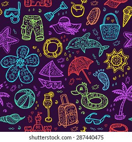 Vector beach pattern for summer
