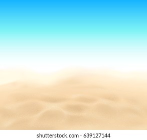 Vector beach sand texture and blue sky background