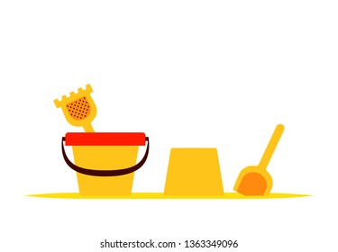 vector beach sand toys isolated on white background