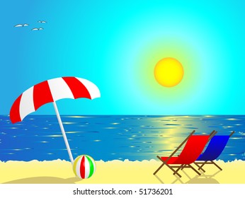 Vector - Beach scene