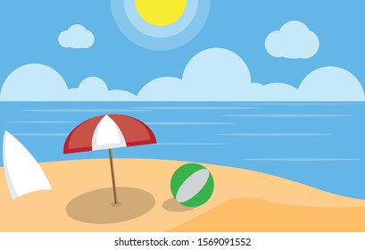 vector beach sea vocation holiday