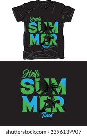 Vector, beach, sunset, summer t-shirt design template