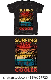 Vector, beach, sunset, summer t-shirt design template