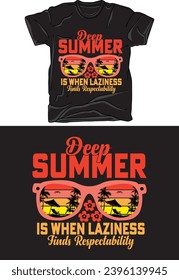 Vector, beach, sunset, summer t-shirt design template