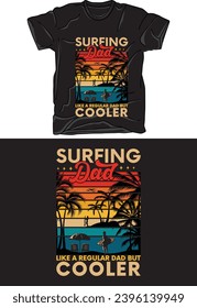 Vector, beach, sunset, summer t-shirt design template