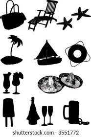 vector beach symbols