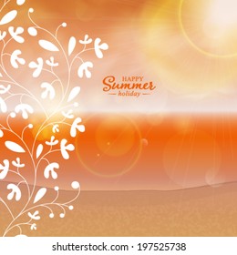 Vector beach and tropical sea background illustration.