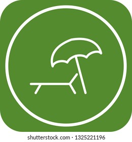  Vector Beach Umbrella and Chair Icon