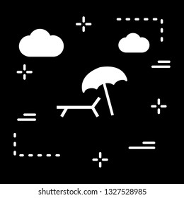  Vector Beach Umbrella and Chair Icon
