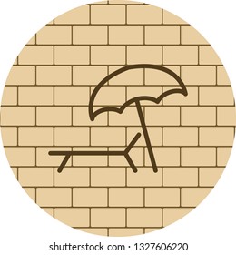  Vector Beach Umbrella and Chair Icon