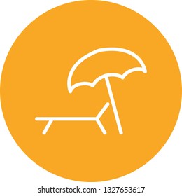  Vector Beach Umbrella and Chair Icon