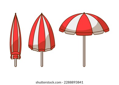 vector beach umbrella collection. summertime design elements