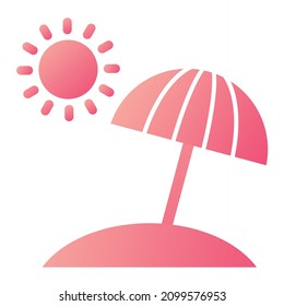 Vector Beach Umbrella Glyph Gradient Icon Design
