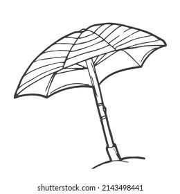Vector of beach umbrella icon. Doodle. Simple illustration. Vector illustration. EPS 10.