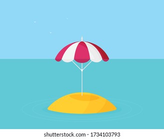 Vector Beachschirm Ikone flache Gestaltung