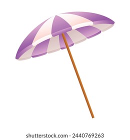 Vector beach umbrella on white background isolated.