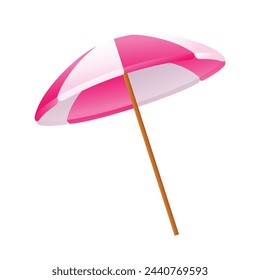 Vector beach umbrella on white background isolated.